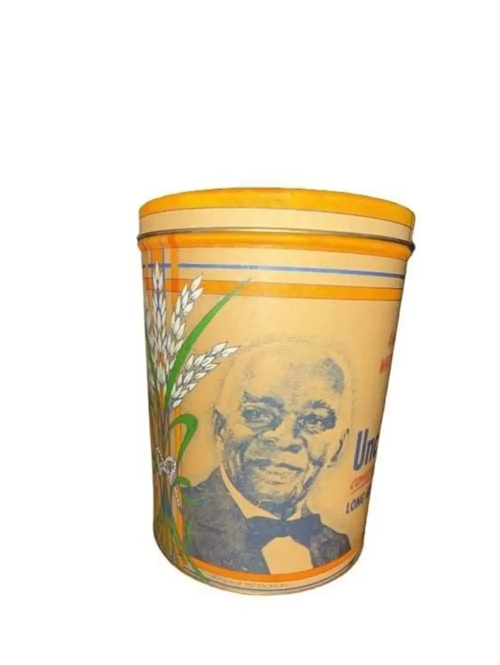Vintage 1985 Uncle Ben's Rice Tin 64oz Container Kitchen Storage